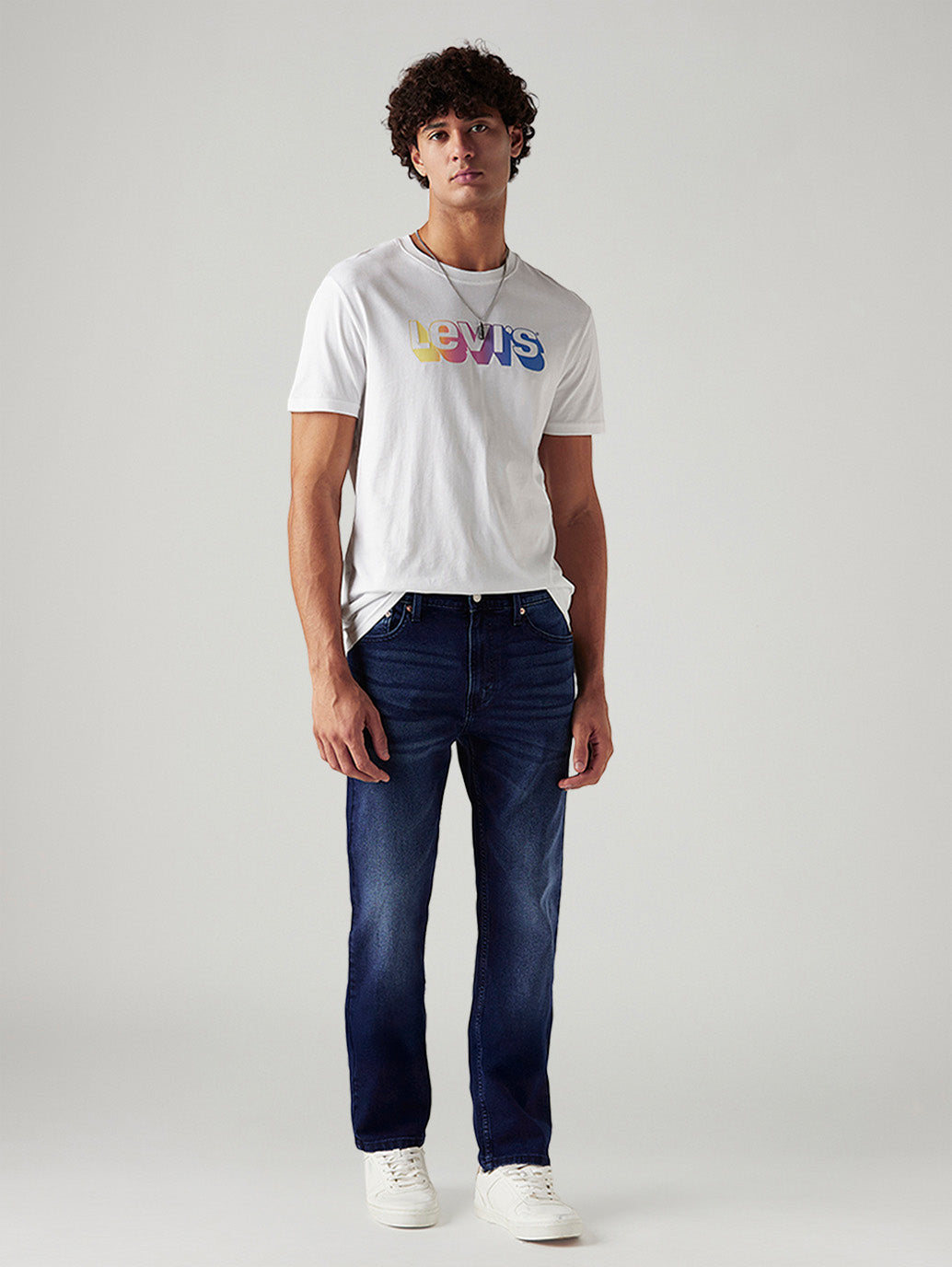 Men's 513 Dark Blue Slim Straight Fit Mid Rise Jeans - Styleshot View