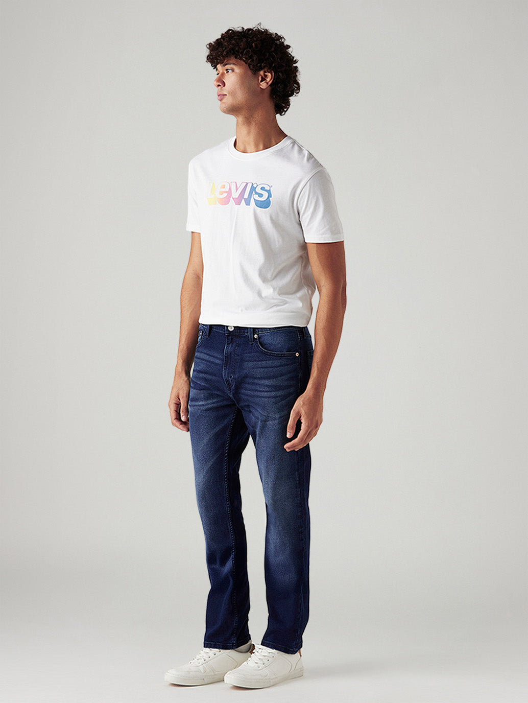 Men's 513 Dark Indigo Slim Straight Fit Mid Rise Jeans - Side View