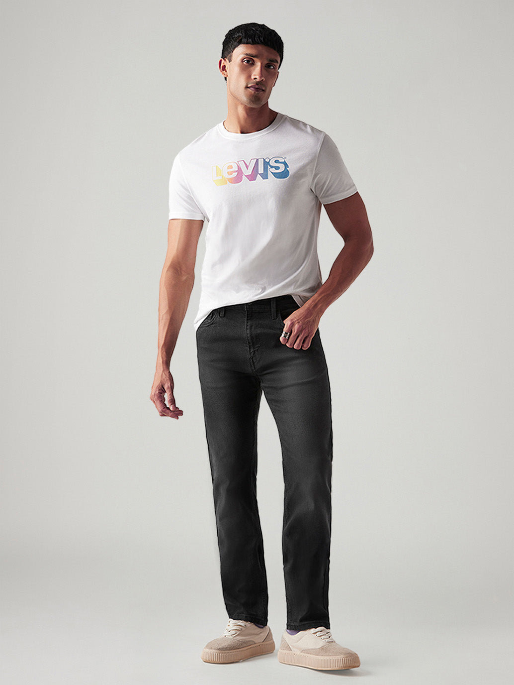 Men's 513 Black Slim Straight Fit Mid Rise Jeans