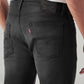 Men's 513 Black Slim Straight Fit Mid Rise Jeans - Detail View