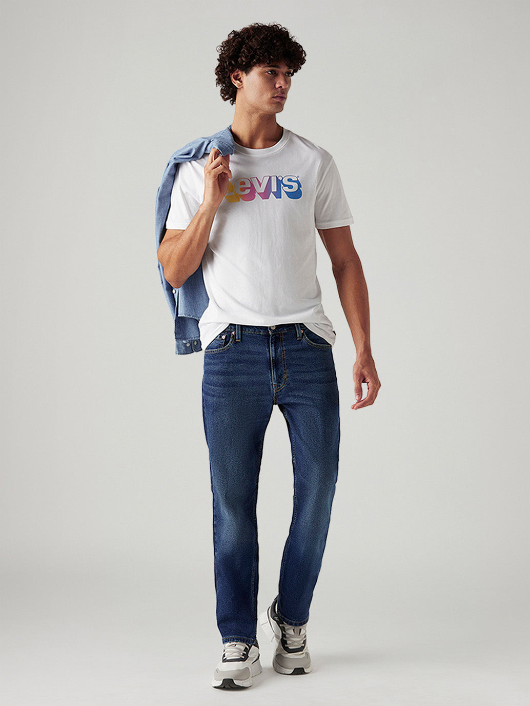 Men's 513 Dark Blue Slim Straight Fit Mid Rise Jeans