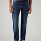 Men's 513 Dark Blue Slim Straight Fit Mid Rise Jeans - Front View