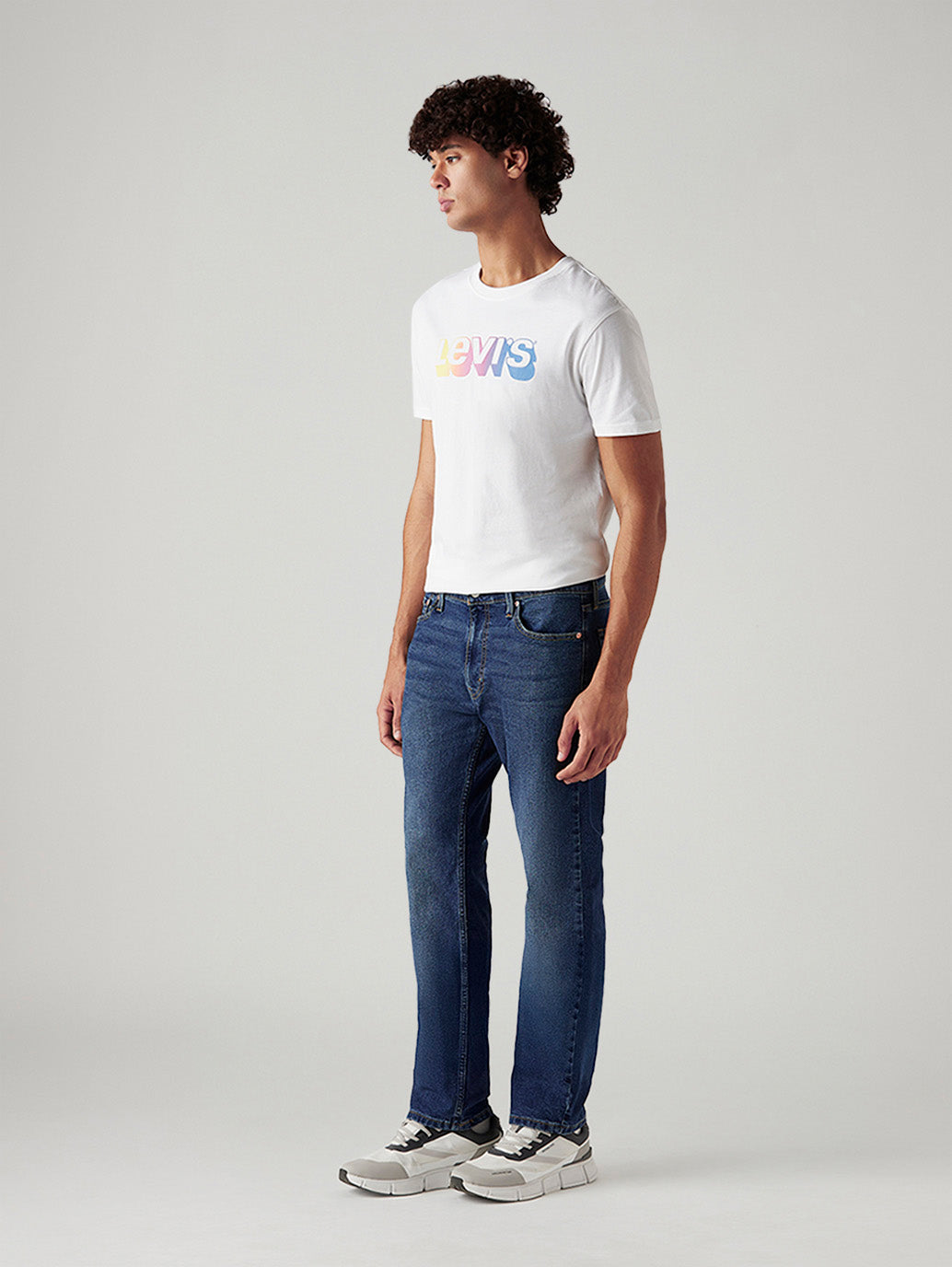 Men's 513 Dark Blue Slim Straight Fit Mid Rise Jeans - Side View