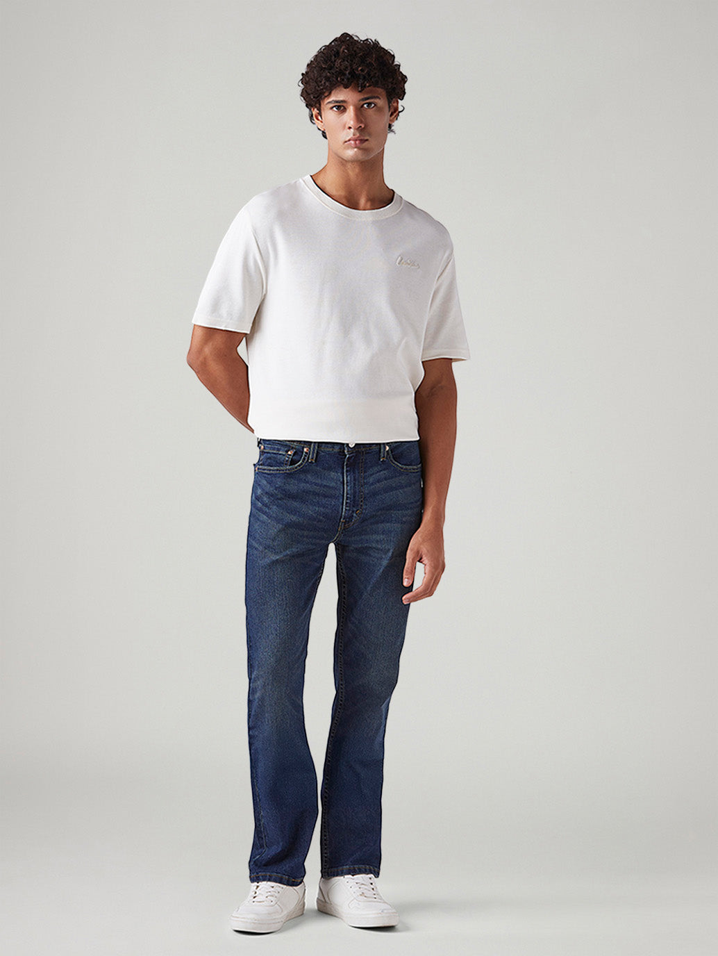 Men's 513 Blue Slim Straight Fit Mid Rise Tinted Jeans - Front View