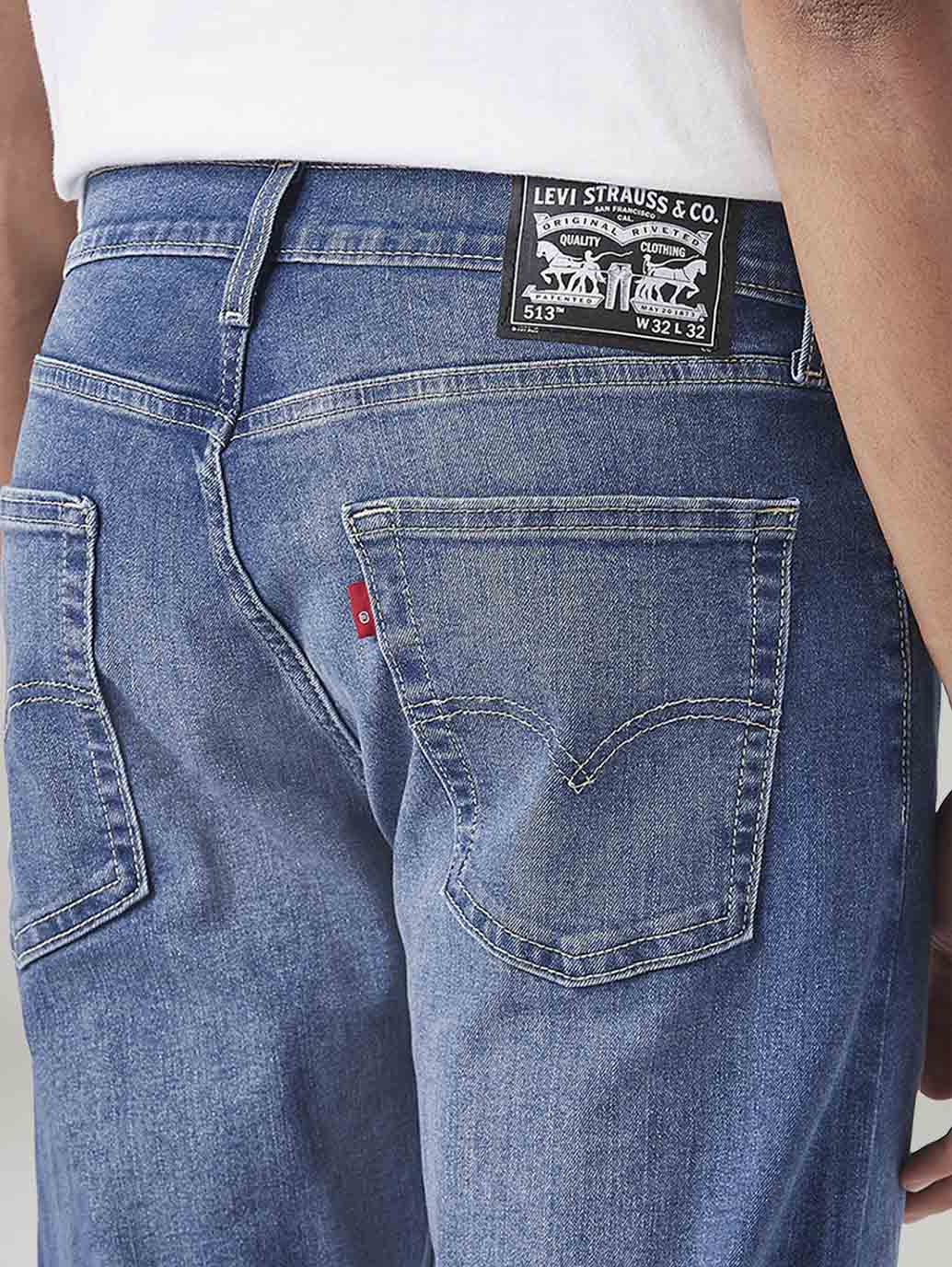 Men's 513 Med Indigo Slim Straight Fit Mid Rise Jeans - 20 View