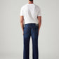 Men's 513 Dark Blue Slim Straight Fit Mid Rise Jeans - Back View