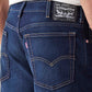 Men's 513 Dark Blue Slim Straight Fit Mid Rise Jeans - Detail View
