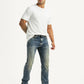 Men's Tinted 513 Blue Slim Tapered Fit Mid Rise Jeans - Styleshot View