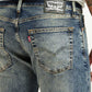 Men's Tinted 513 Blue Slim Tapered Fit Mid Rise Jeans - Detail View