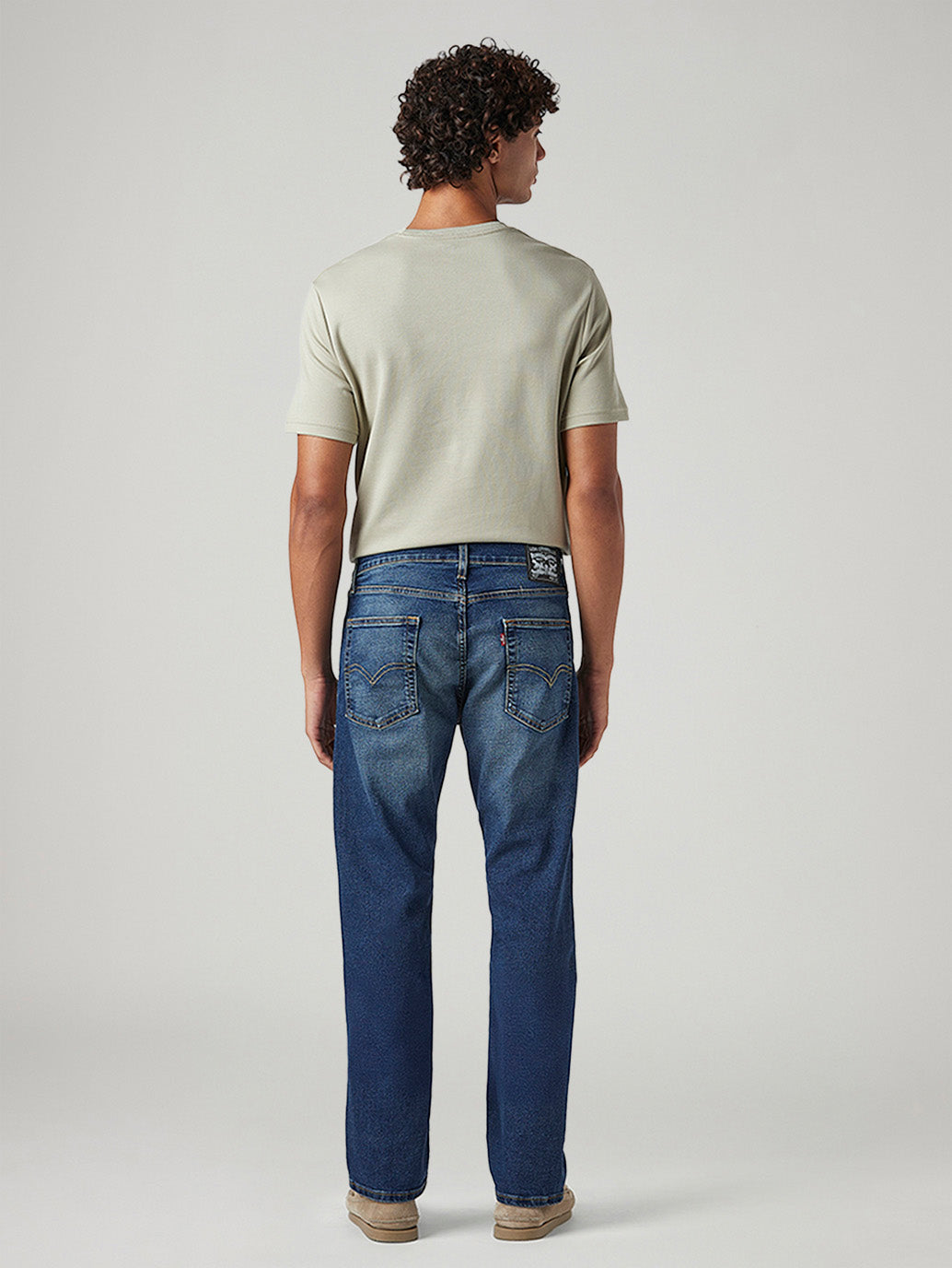 Men's 513 Blue Slim Straight Fit Mid Rise Jeans - Back View