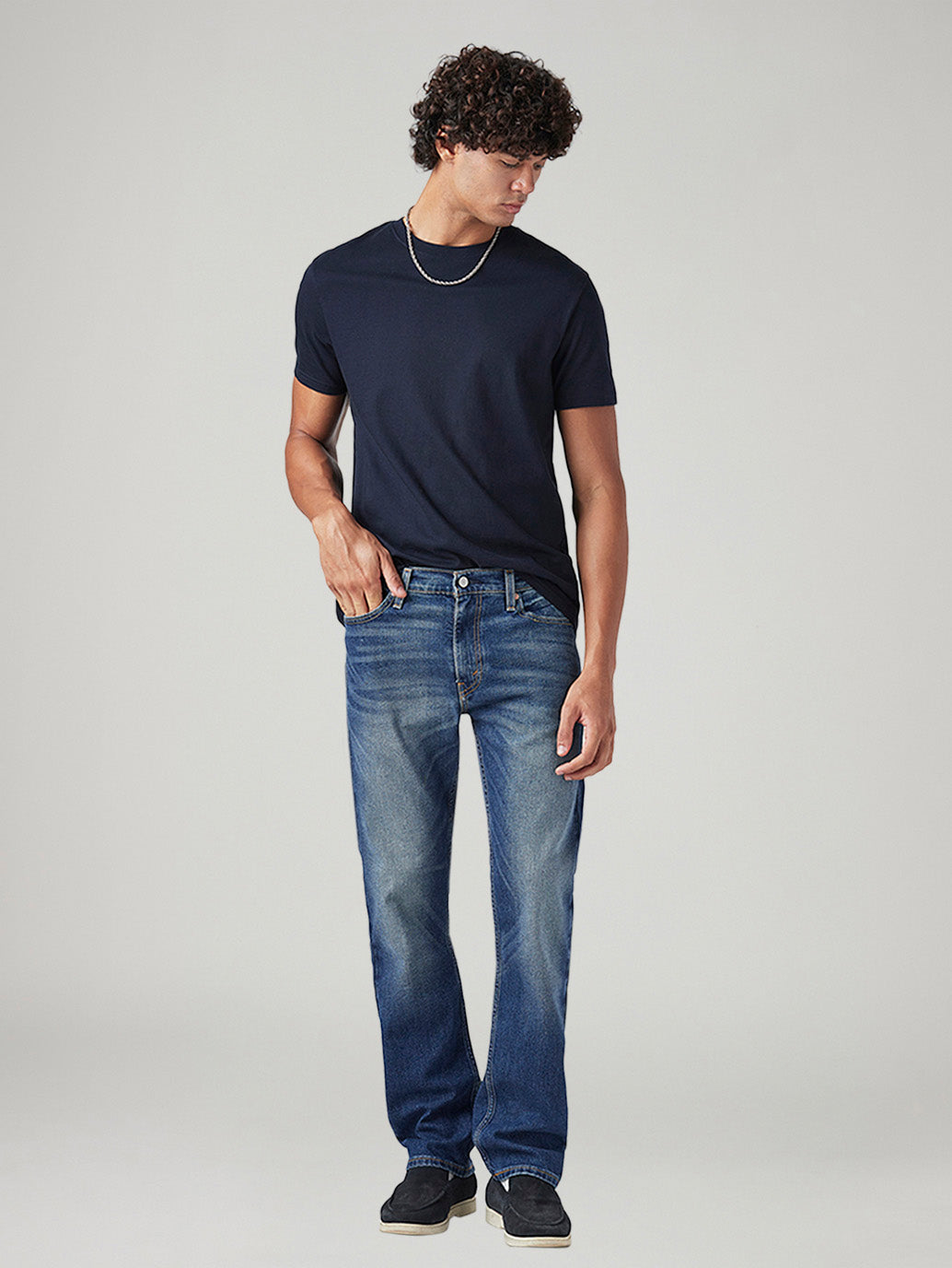 Men's 513 Blue Slim Straight Fit Mid Rise Tinted Jeans
