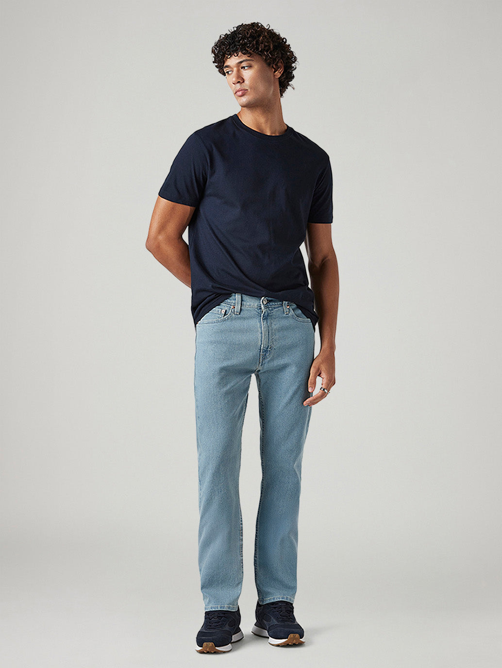 Men's 513 Light Blue Slim Straight Fit Mid Rise Tinted Jeans - Styleshot View
