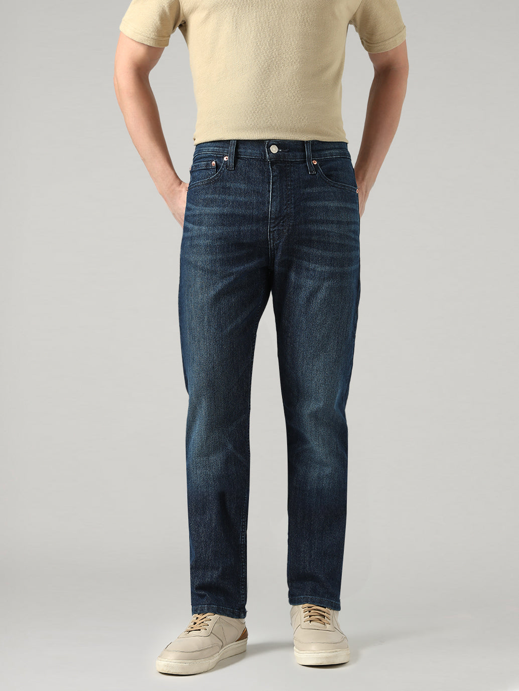 Men's 513 Dark Blue Slim Straight Fit Mid Rise Jeans - 02 View