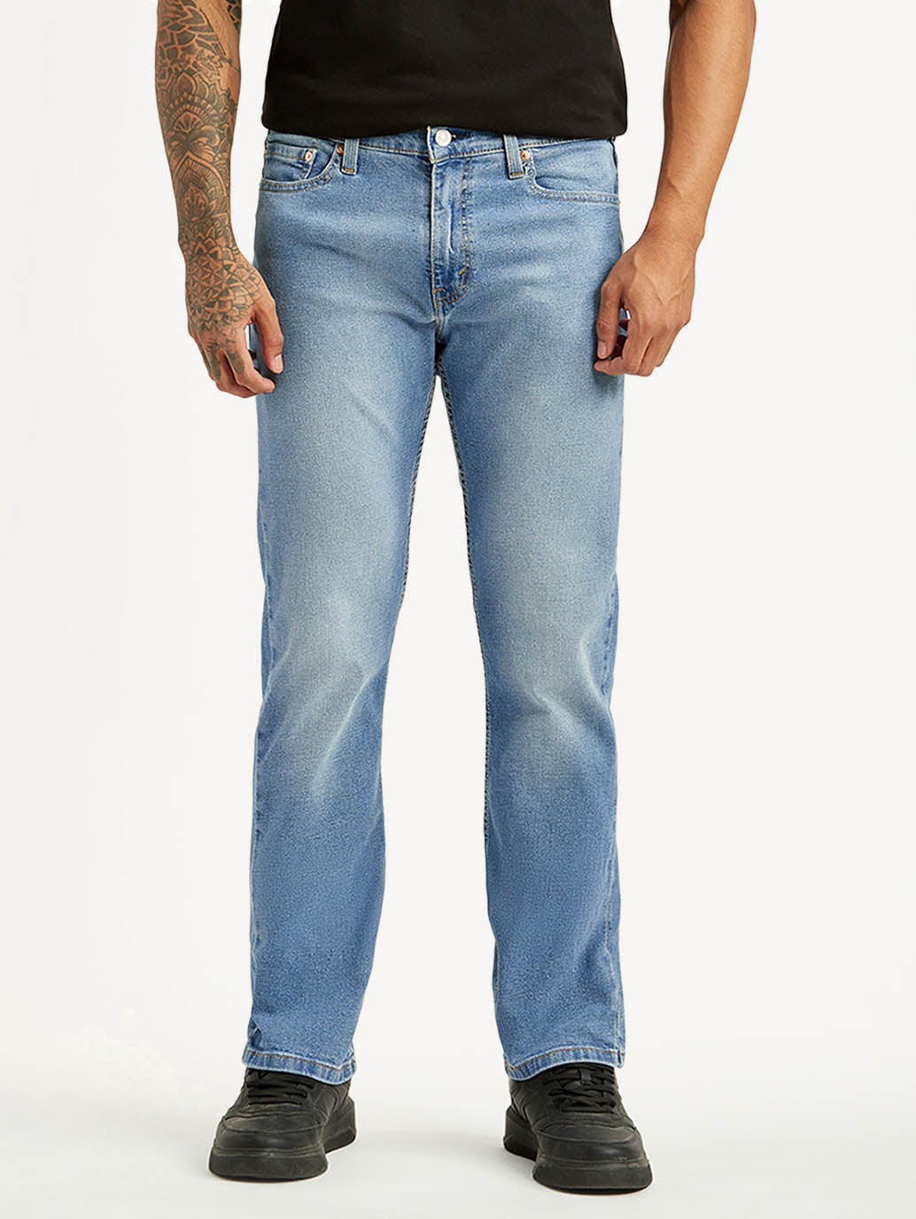 Men's 513 Light Blue Slim Tapered Fit Mid Rise Jeans - Front View