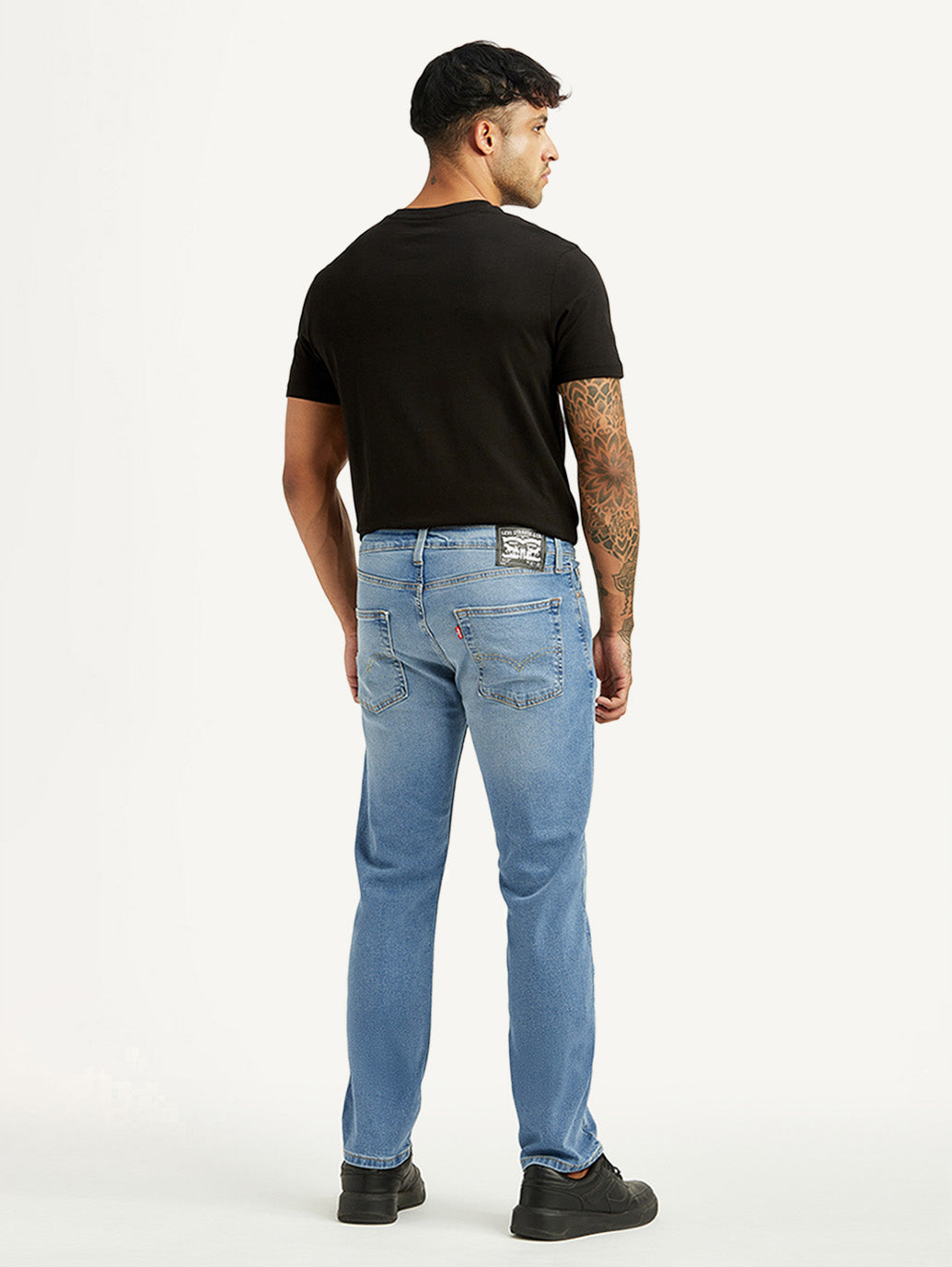 Men's 513 Light Blue Slim Tapered Fit Mid Rise Jeans - Back View