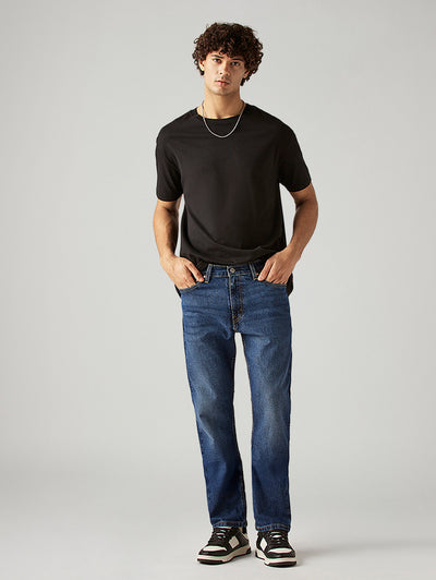 Men's 513 Blue Slim Straight Fit Mid Rise Jeans