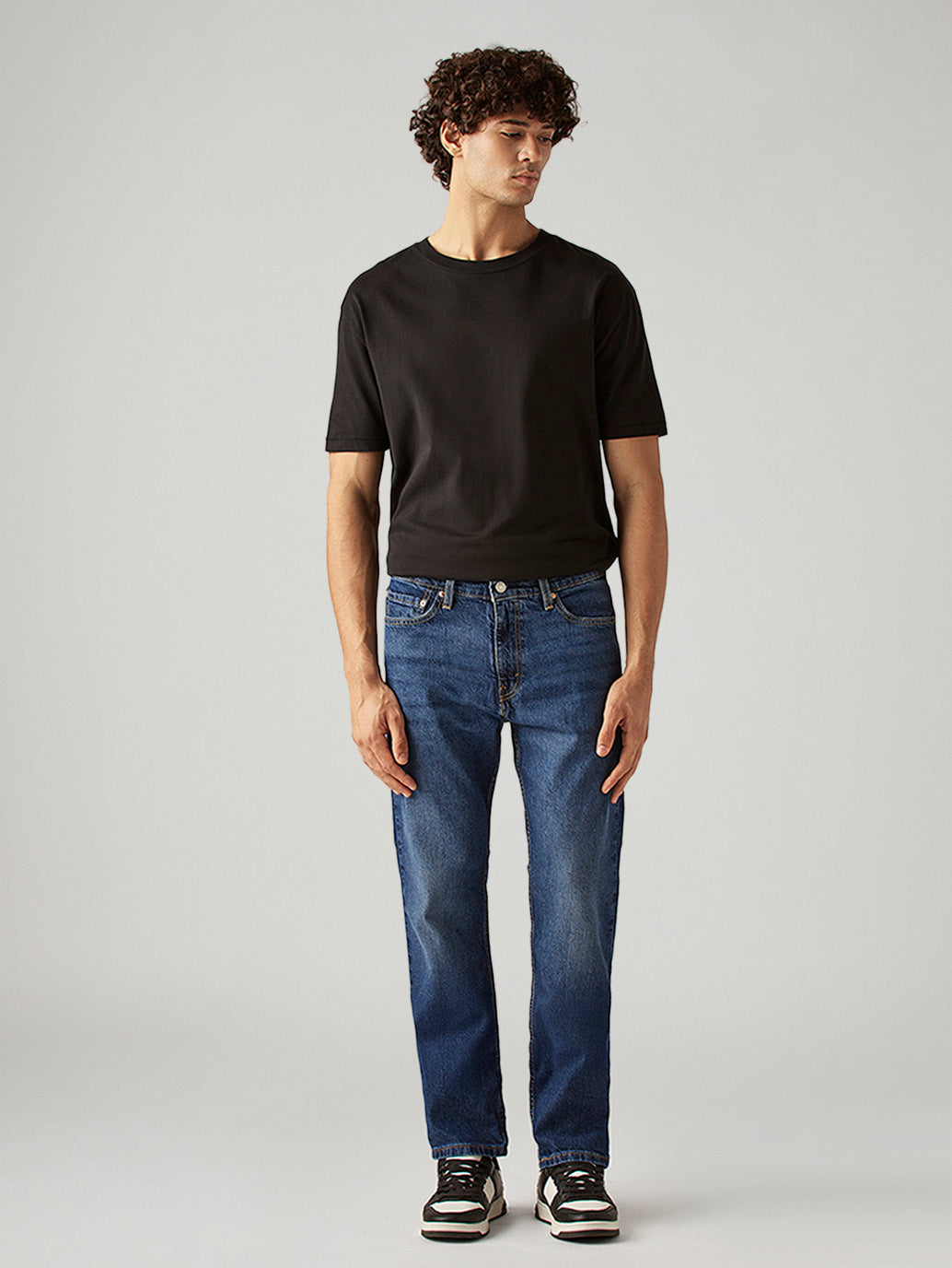 Men's 513 Blue Slim Straight Fit Mid Rise Jeans - Front View