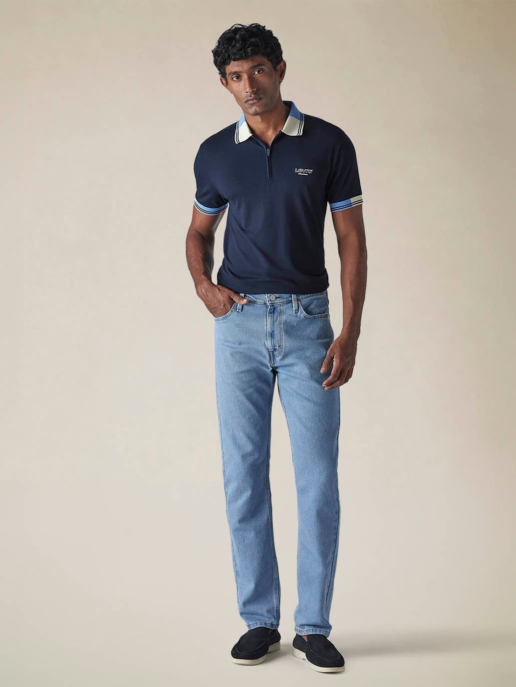 Mens 513 Mid Rise Slim Straight Fit Cotton Stretch Blend Jeans - Front View