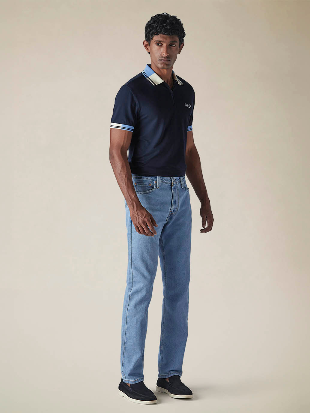 Mens 513 Mid Rise Slim Straight Fit Cotton Stretch Blend Jeans - Side View
