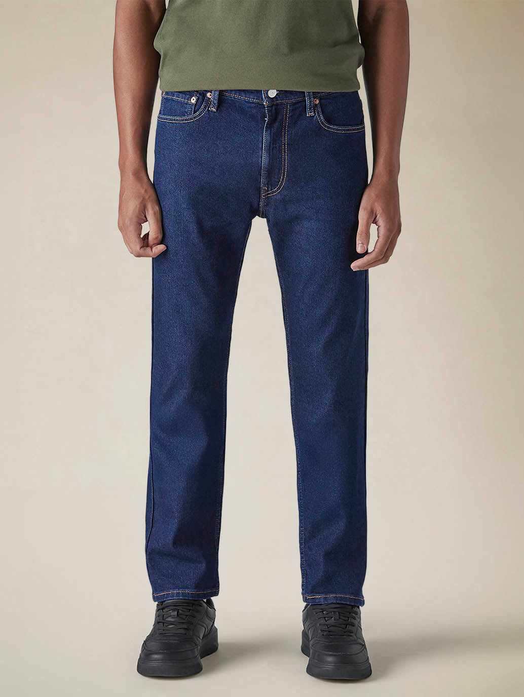 Mens 513 Mid Rise Slim Straight Fit Cotton Stretch Blend Jeans - Front View