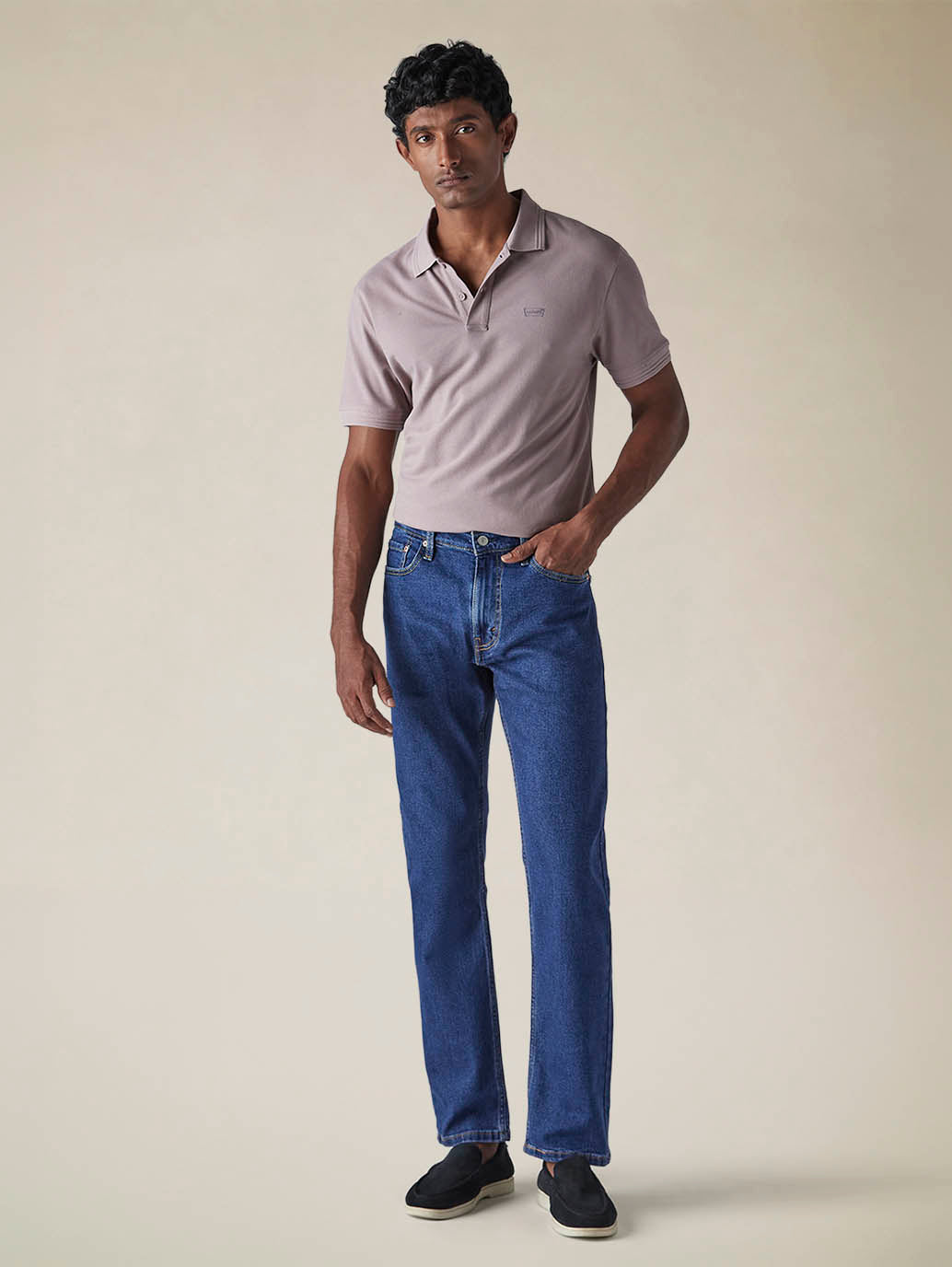 Mens 513 Mid Rise Slim Straight Fit Cotton Stretch Blend Jeans - Front View