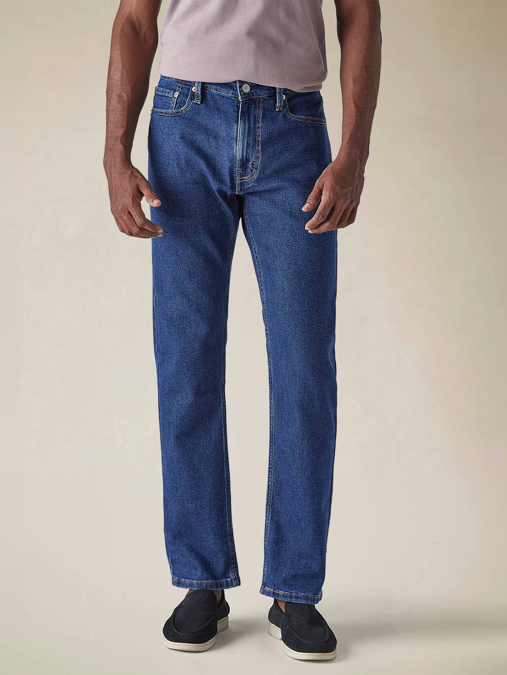 Mens 513 Mid Rise Slim Straight Fit Cotton Stretch Blend Jeans - Front View