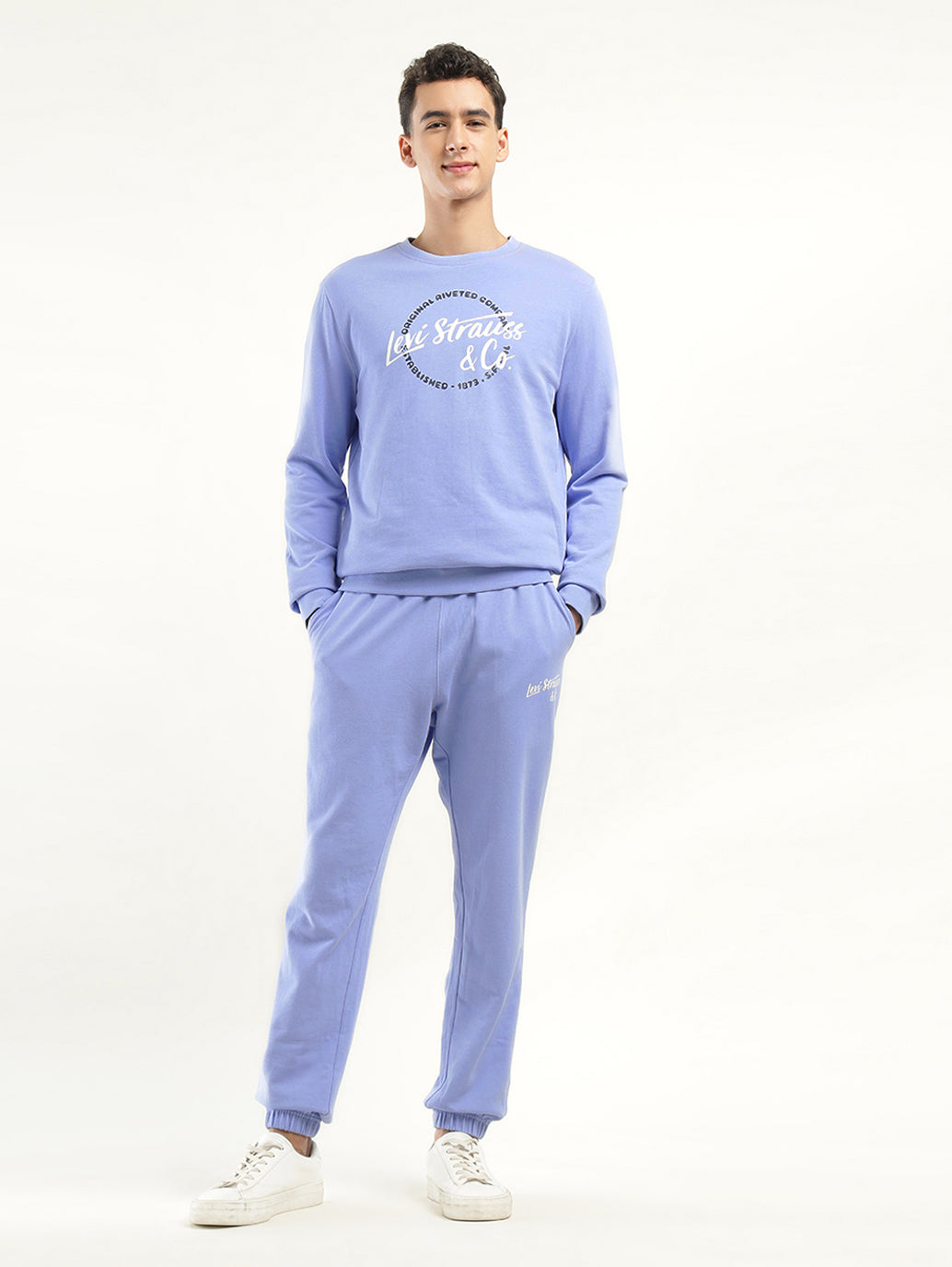 Men's Graphic Print Blue Co-ord Set