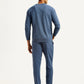 Men's Graphic Blue Crew Neck Co-Ord Set - Back View