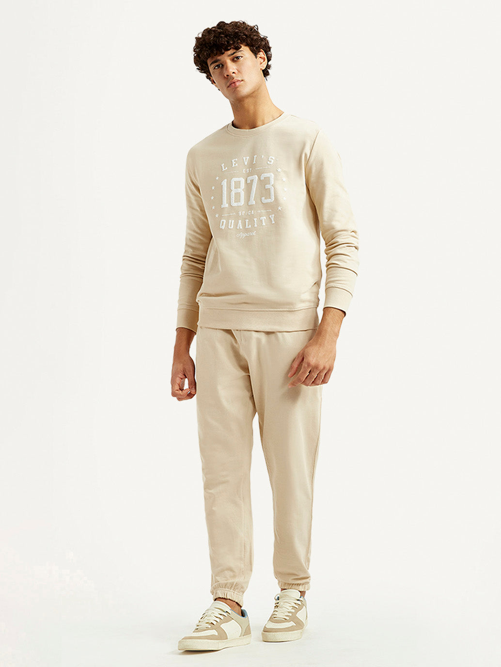 Men's Beige Regular Fit Co-Ord Set - Styleshot View