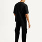 Men's Typography Black Crew Neck Co-Ord Set - Back View