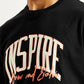 Men's Typography Black Crew Neck Co-Ord Set - Detail View