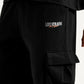Men's Typography Black Crew Neck Co-Ord Set - Detail View