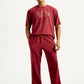 Men's Typography Maroon Crew Neck Co-Ord Set - Styleshot View