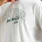Men's Typography White Crew Neck Co-Ord Set - Detail View