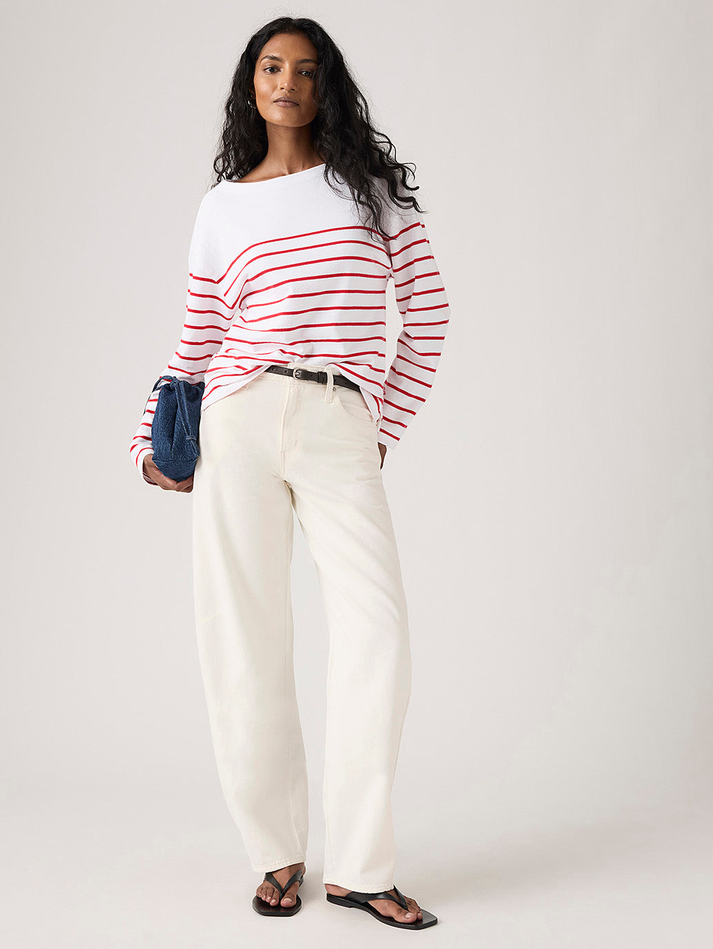 Women's Baggy Dad Barrel Jeans - Styleshot View