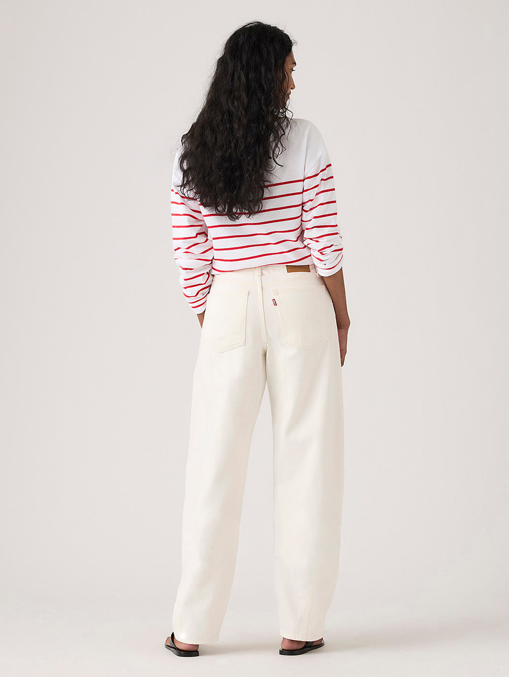 Women's Baggy Dad Barrel Jeans - Back View
