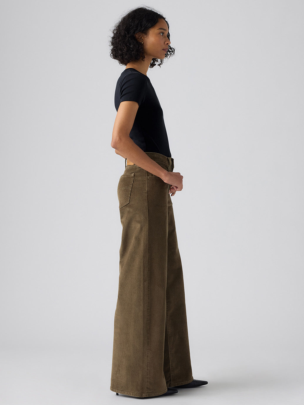 Levi's® Women's Corduroy 728 High Rise Wide-Leg Pants - Side View