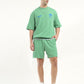 Men's Solid Green Crew Neck Co-ord Set - Styleshot View