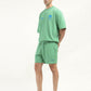 Men's Solid Green Crew Neck Co-ord Set - side View