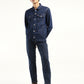 Men's Solid Dark Blue Spread Collar Jacket