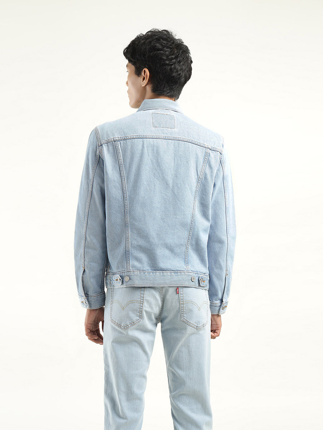 Men's Solid Light Blue Spread Collar Denim Jacket – Levis India Store