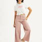 Women's Pink Wideleg Fit High Rise Jeans - Styleshot View