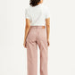 Women's Pink Wideleg Fit High Rise Jeans - back View