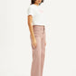 Women's Pink Wideleg Fit High Rise Jeans - Side View