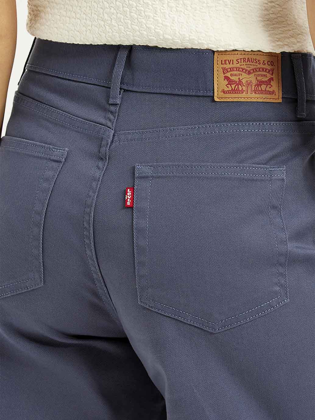 Women's Navy Blue Vintage Chino Wideleg Fit High Rise Jeans - 11312fb8-17e2-4763-aca2-47445aee971a View