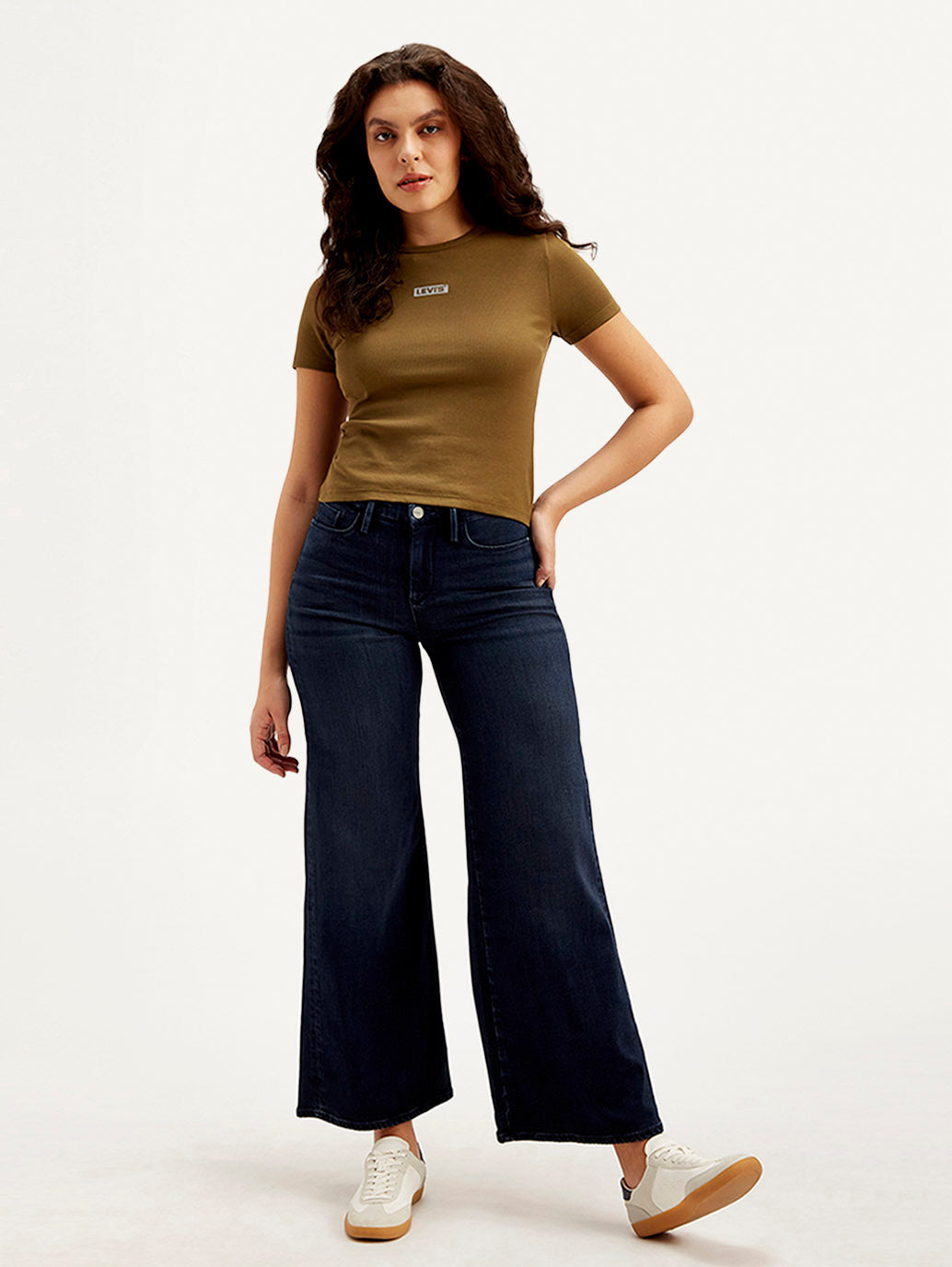 Women's Redloop 318 Navy Blue Flared Fit Mid Rise Jeans