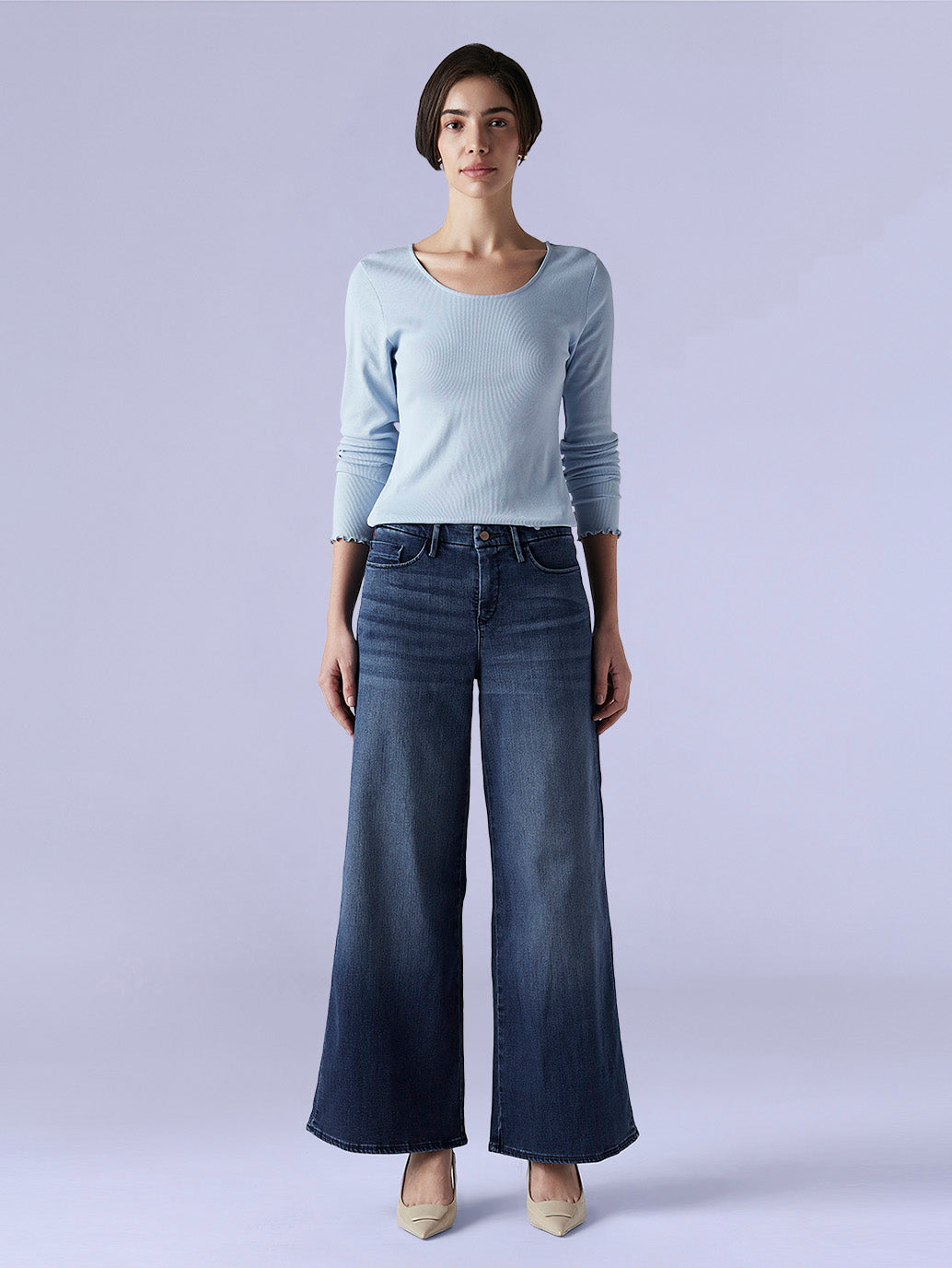 Women's 318 Dark Indigo Wide Leg Fit Mid Rise Redloop Jeans - f4266df2-a001-4fcd-a88a-bd5062574542 View