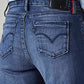 Women's 318 Dark Indigo Wide Leg Fit Mid Rise Redloop Jeans - Detail View
