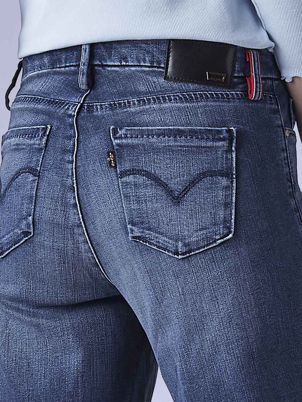 Women's 318 Dark Indigo Wide Leg Fit Mid Rise Redloop Jeans - ac82debb-5a05-4d00-8255-9e03e943822d View