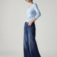 Women's 318 Dark Indigo Wide Leg Fit Mid Rise Redloop Jeans - Side View